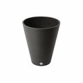 Heat Wave Valencia 15 in. by 18.5 in. Round Ribbed Taper Planter Black HE2749372